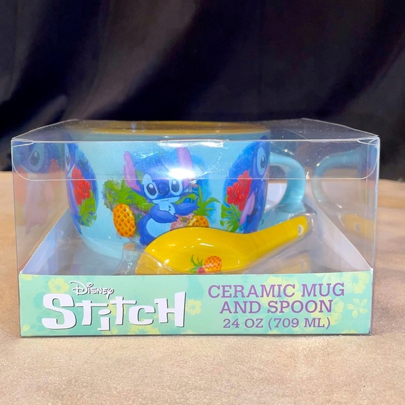 Disney Stitch Ceramic Mug and Spoon BRAND NEW - Picture 1 of 3